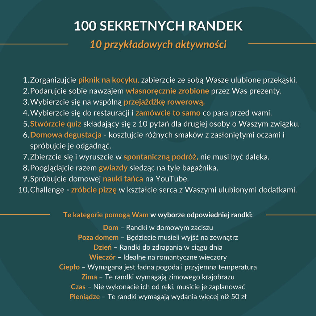 Plakat Zdrapka dla Par - 100 Sekretnych Randek
