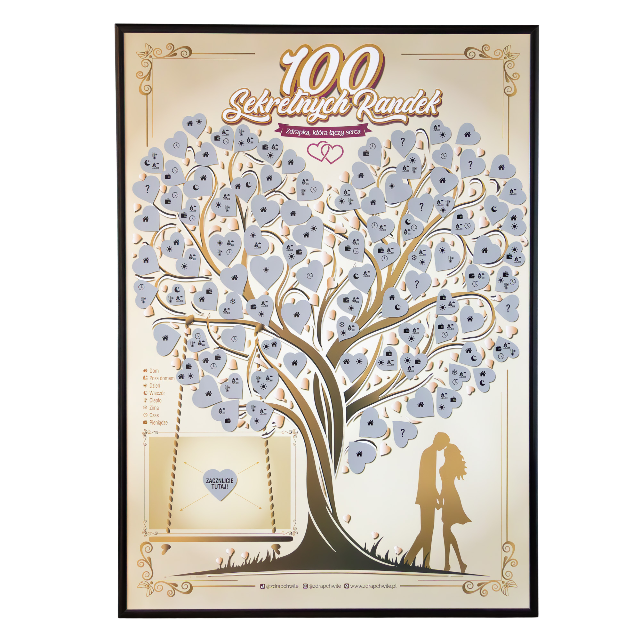 Plakat Zdrapka dla Par - 100 Sekretnych Randek
