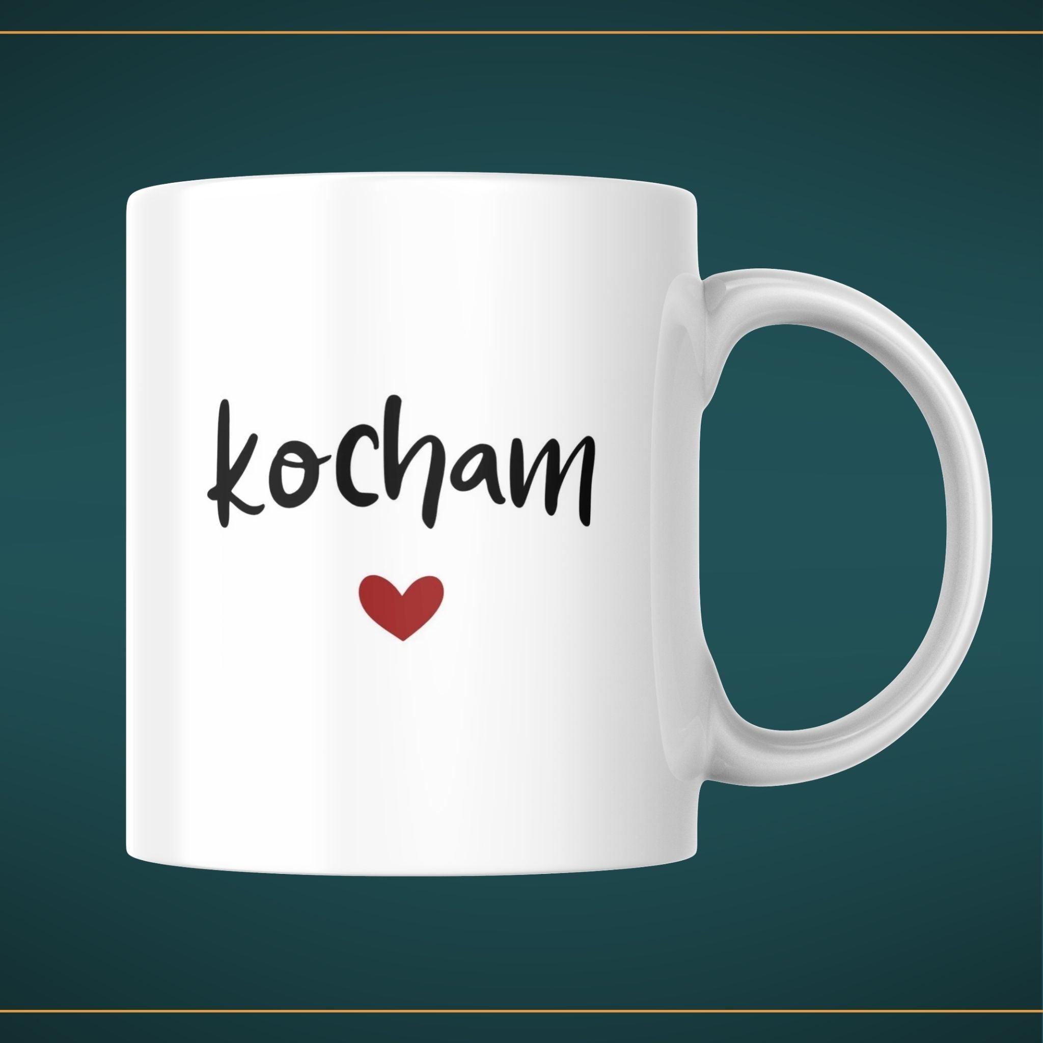 Kubek biały z napisem "KOCHAM" - 330 ml
