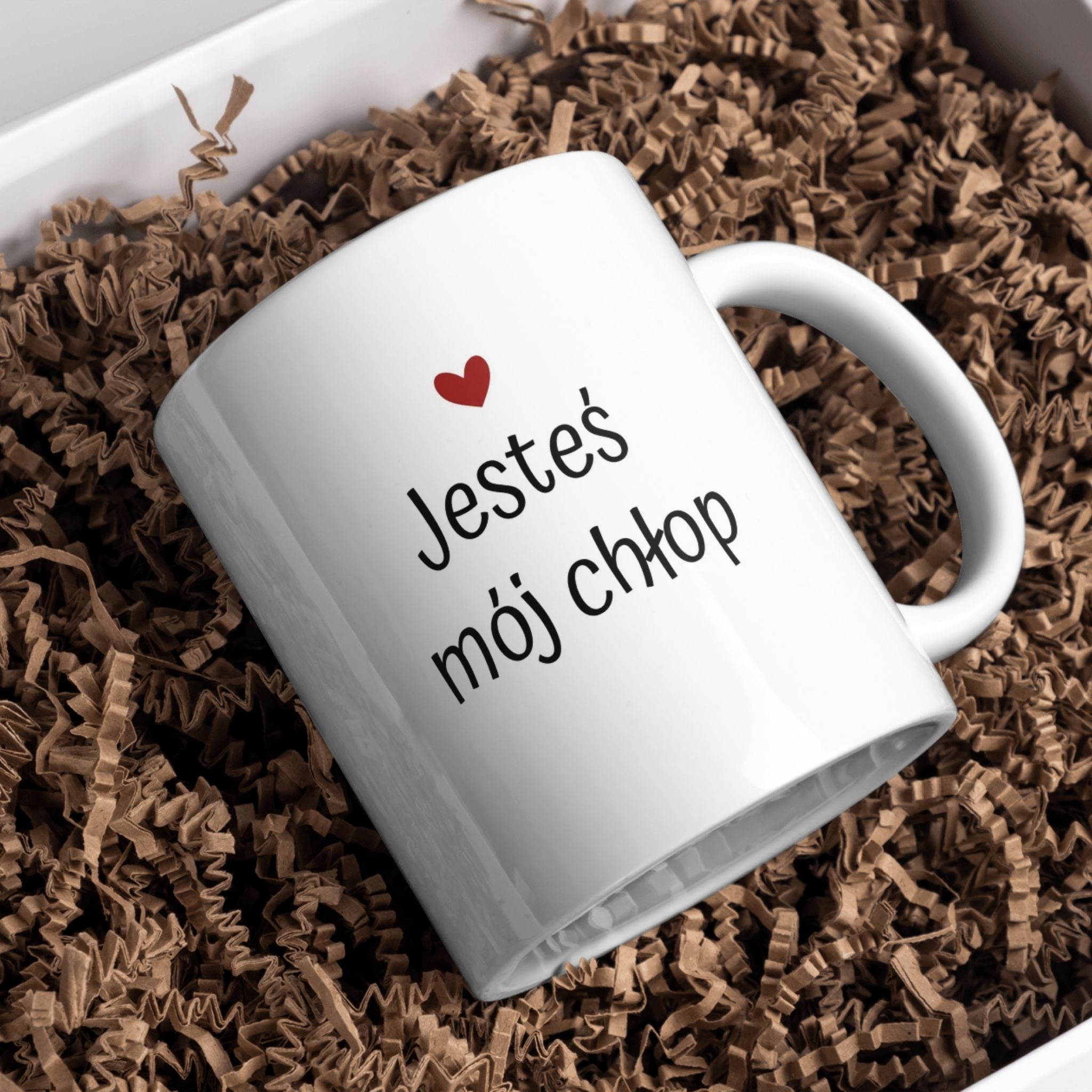 Kubek biały z napisem "JESTEŚ MÓJ CHŁOP" - 330 ml