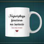 Kubek biały z napisem "NAJWIĘKSZA FARCIARA NA ŚWIECIE" - 330 ml