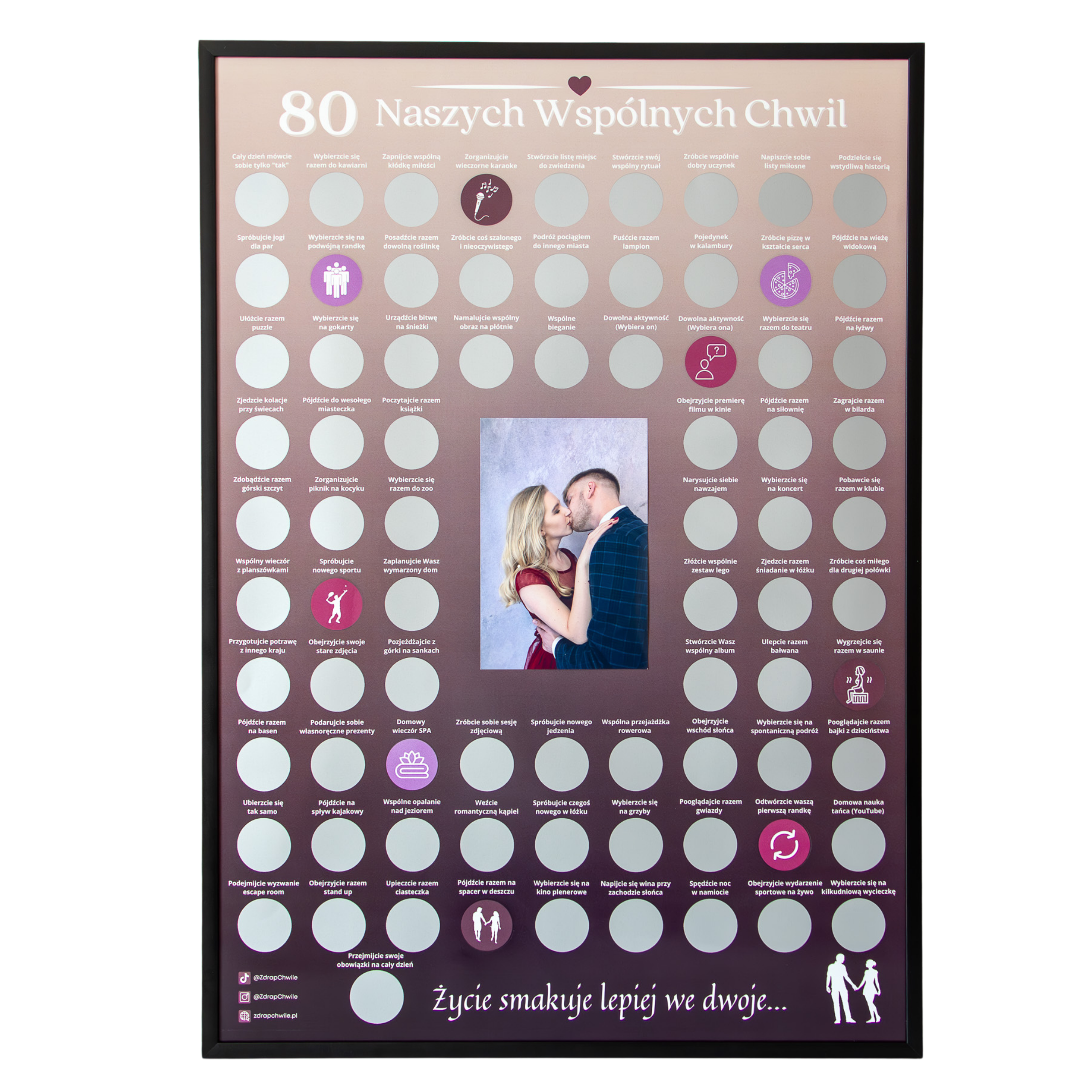 Plakat Zdrapka Dla Par - 80 Naszych Wspólnych Chwil