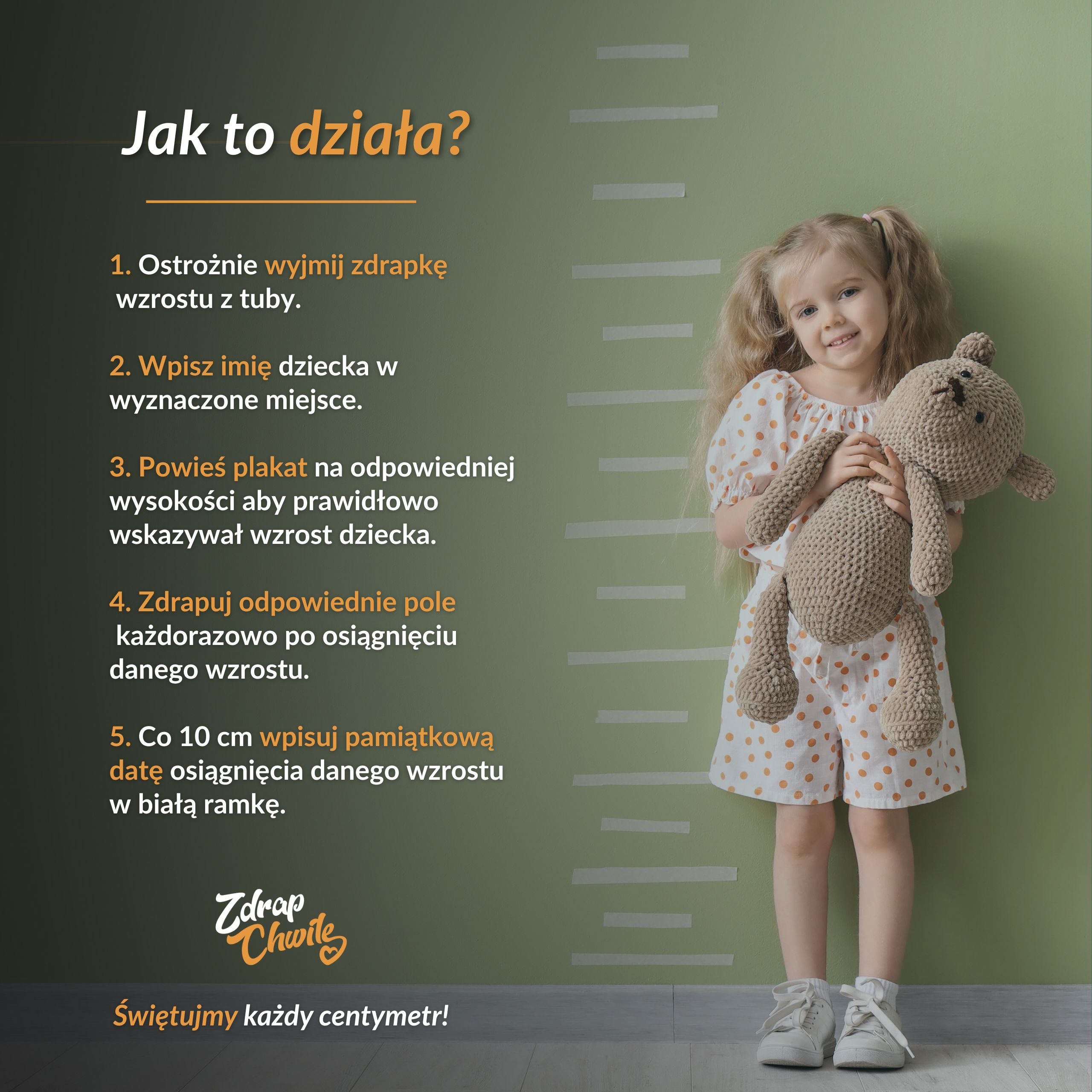 Miarka Wzrostu Dla Dzieci - Zdrapka Wzrostu