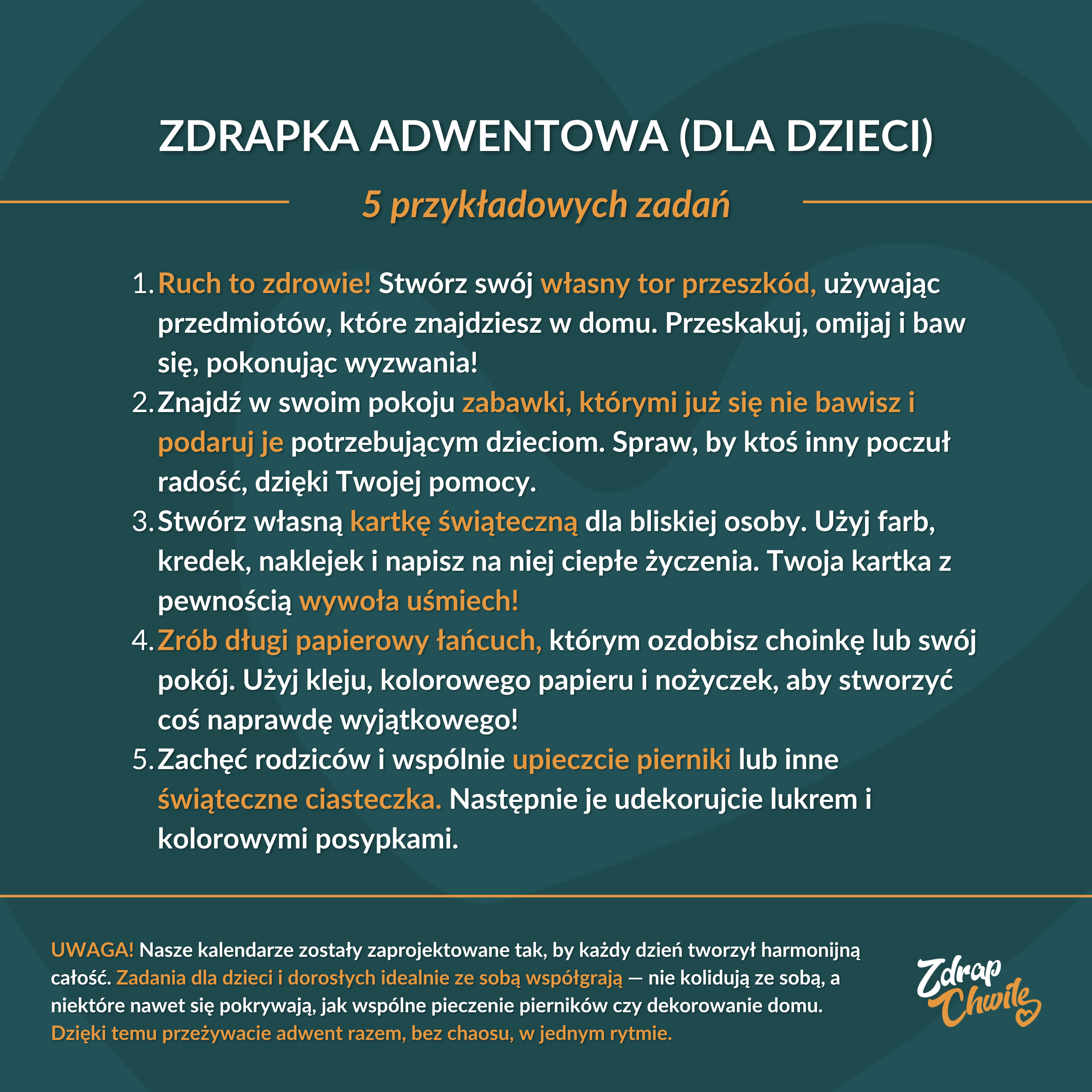 Zdrapka Adwentowa dla Dzieci - Adwentowe Chwile