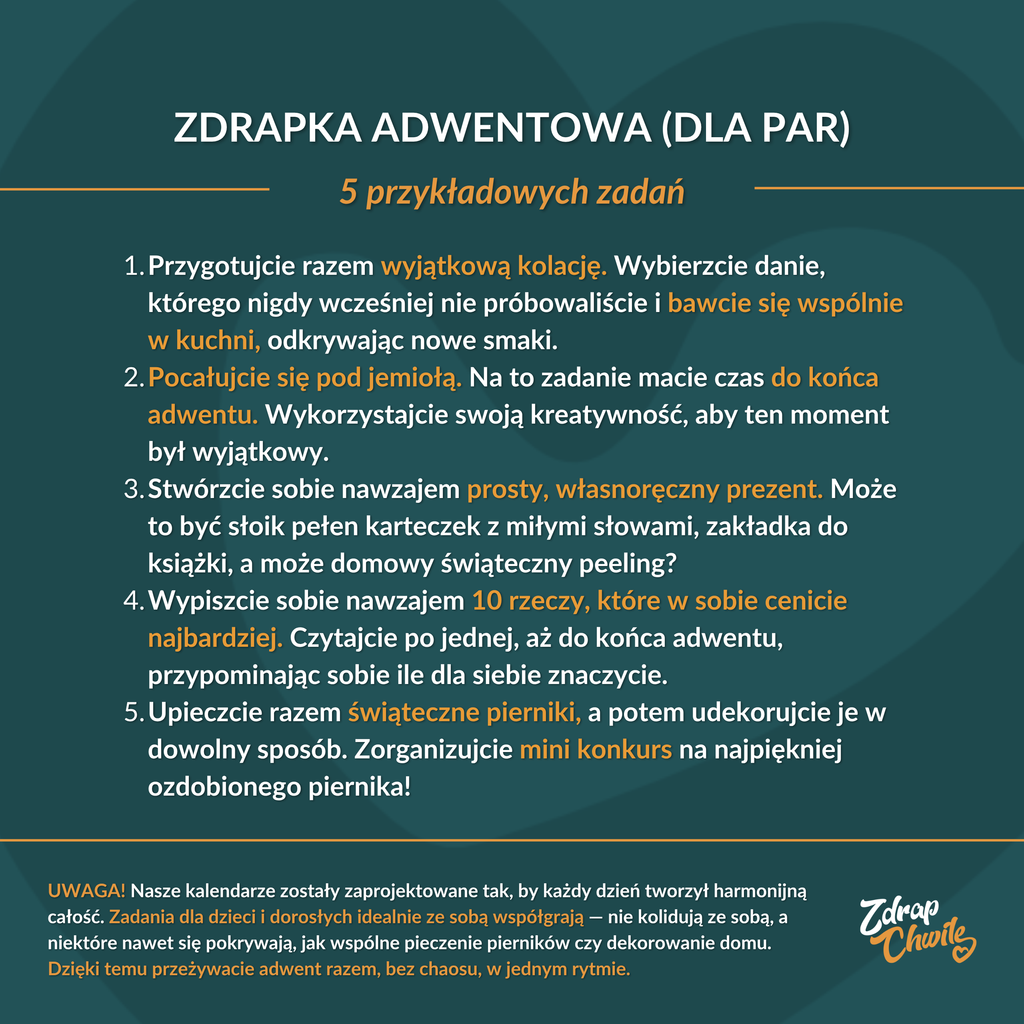 Zdrapka Adwentowa Dla Par - Adwentowe Chwile