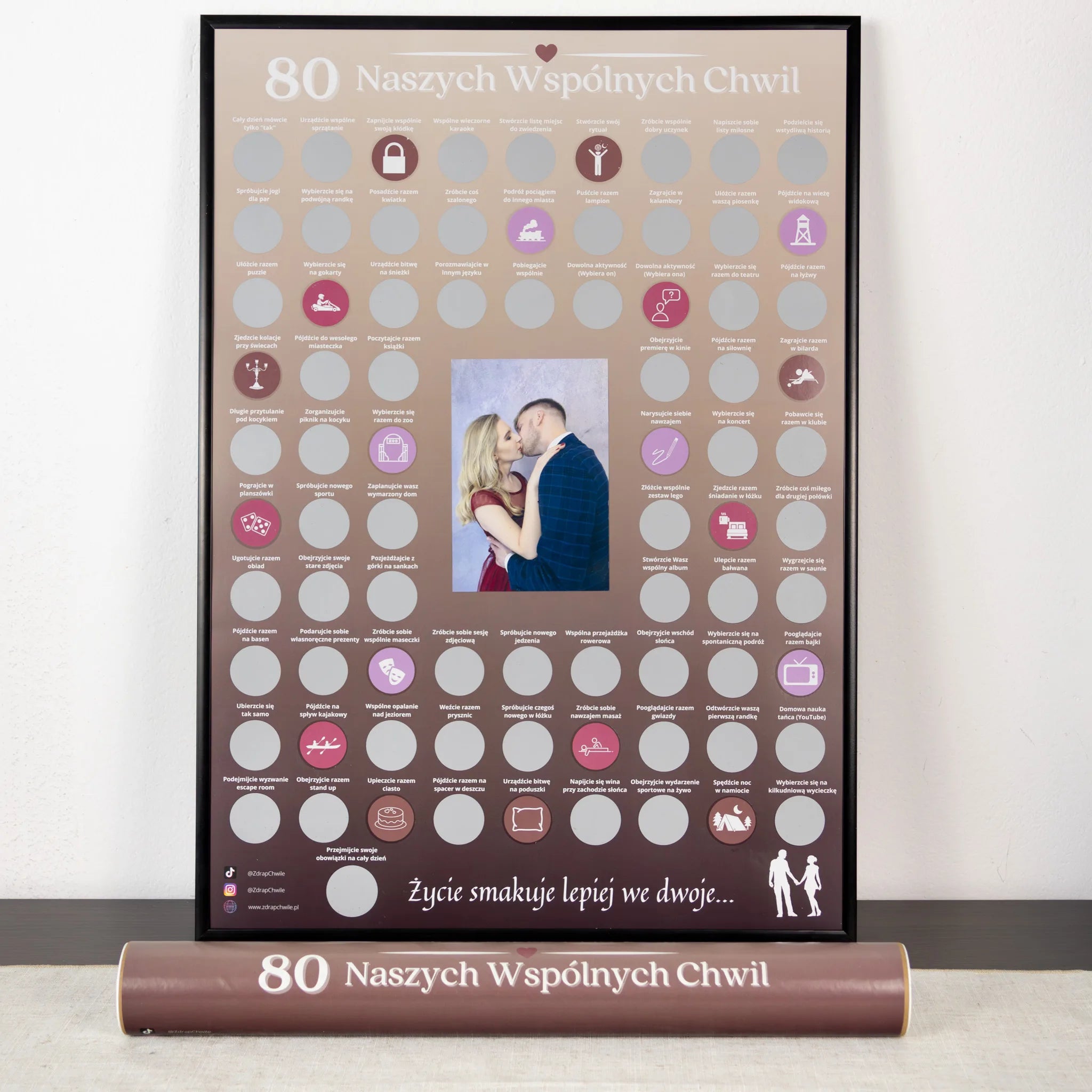 Plakat Zdrapka Dla Par - 80 Naszych Wspólnych Chwil