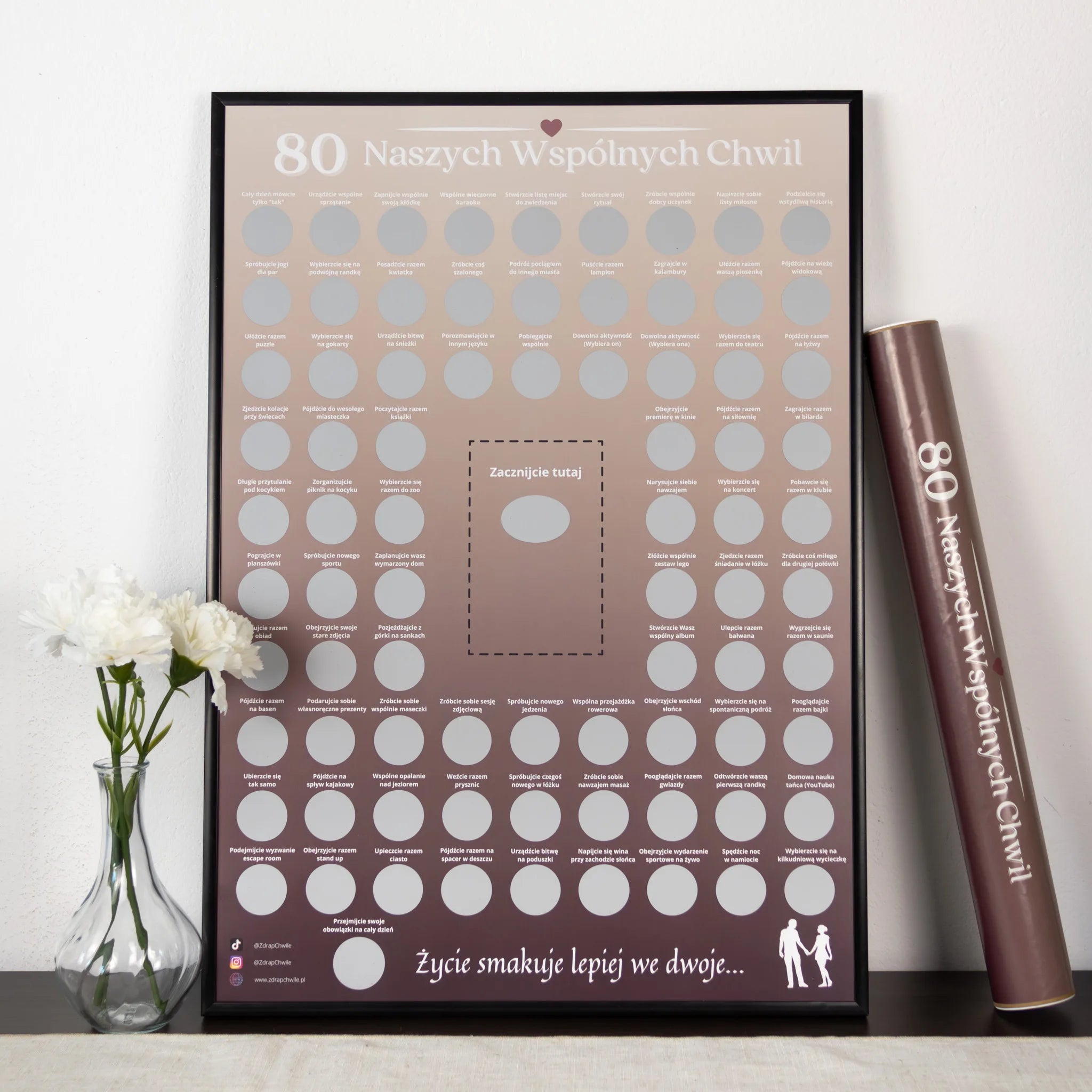 Plakat Zdrapka Dla Par - 80 Naszych Wspólnych Chwil