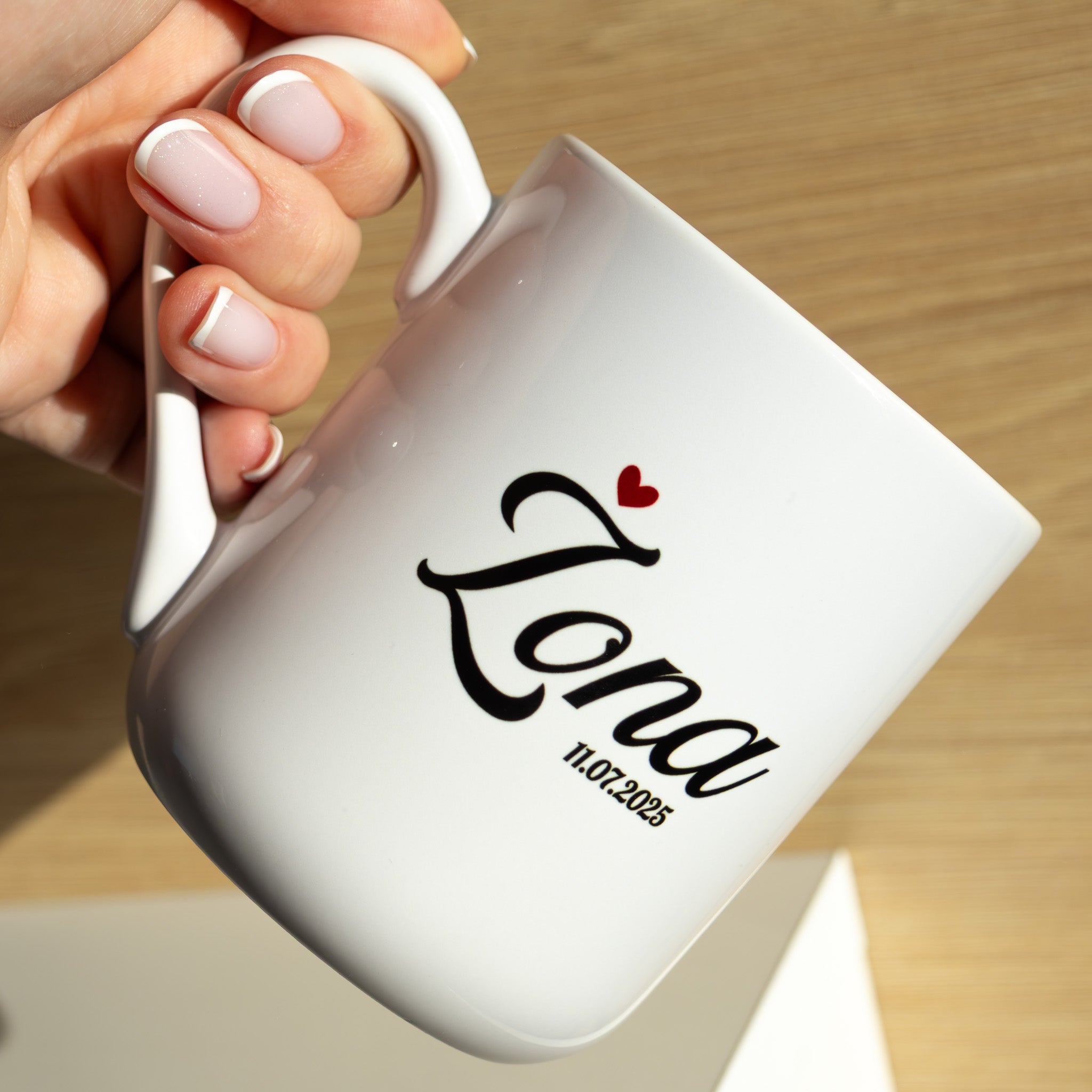 Zestaw kubków Mąż i Żona z datą ślubu – personalizowane kubki 330 ml