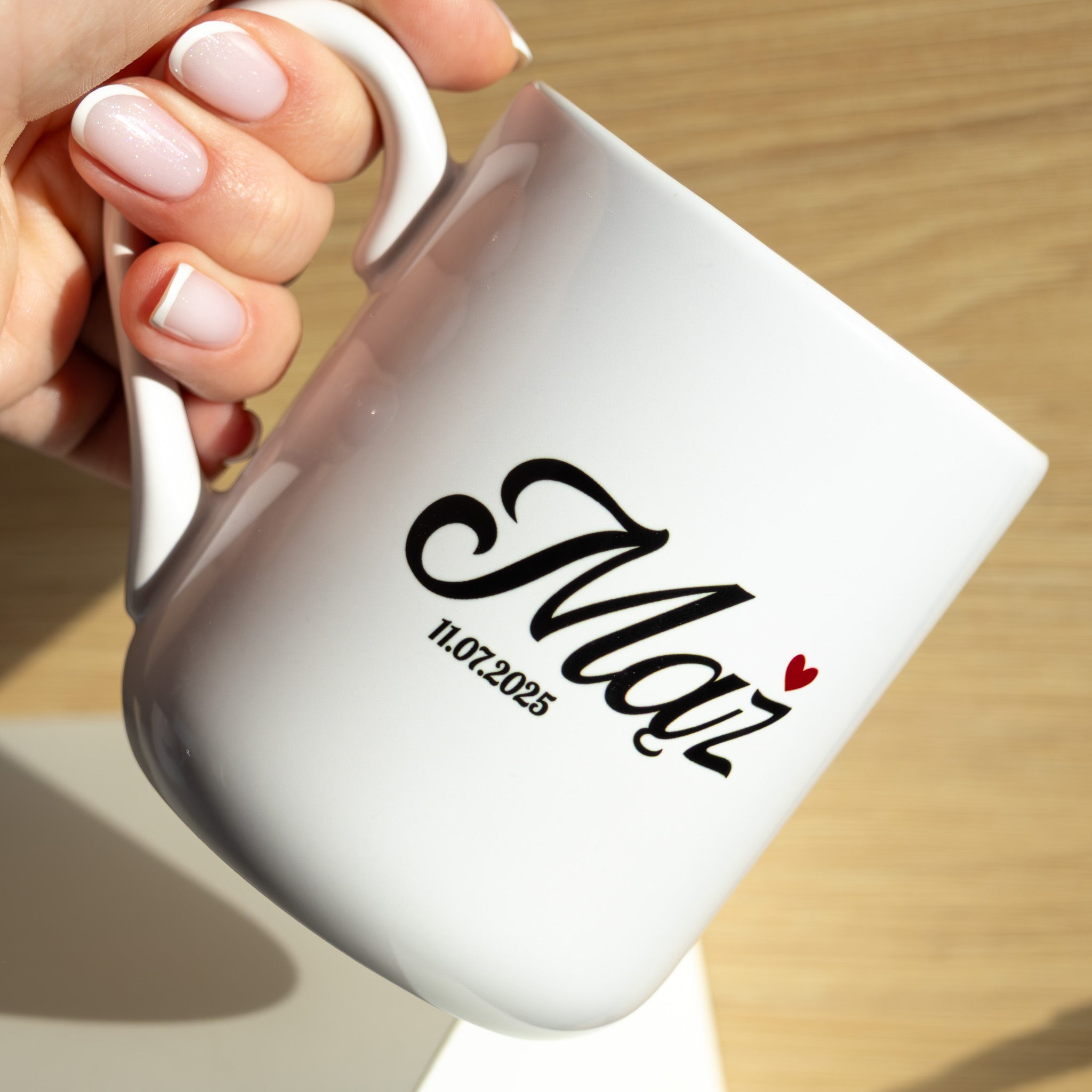 Zestaw kubków Mąż i Żona z datą ślubu – personalizowane kubki 330 ml