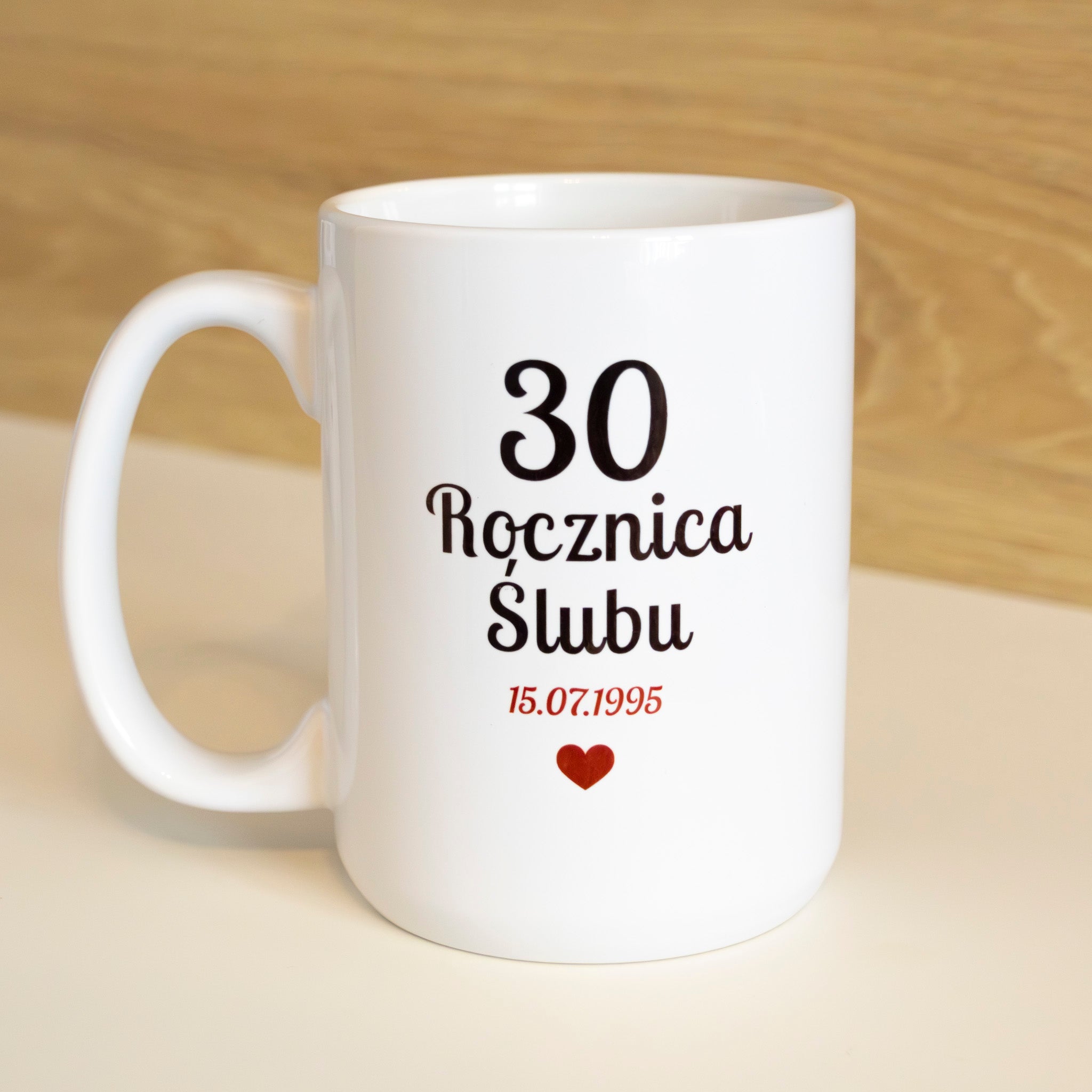 Zestaw personalizowanych kubków na rocznicę ślubu 440 ml – imiona+data