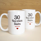 Zestaw personalizowanych kubków na rocznicę ślubu 440 ml – imiona+data