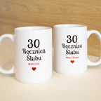 Zestaw personalizowanych kubków na rocznicę ślubu 440 ml – imiona+data