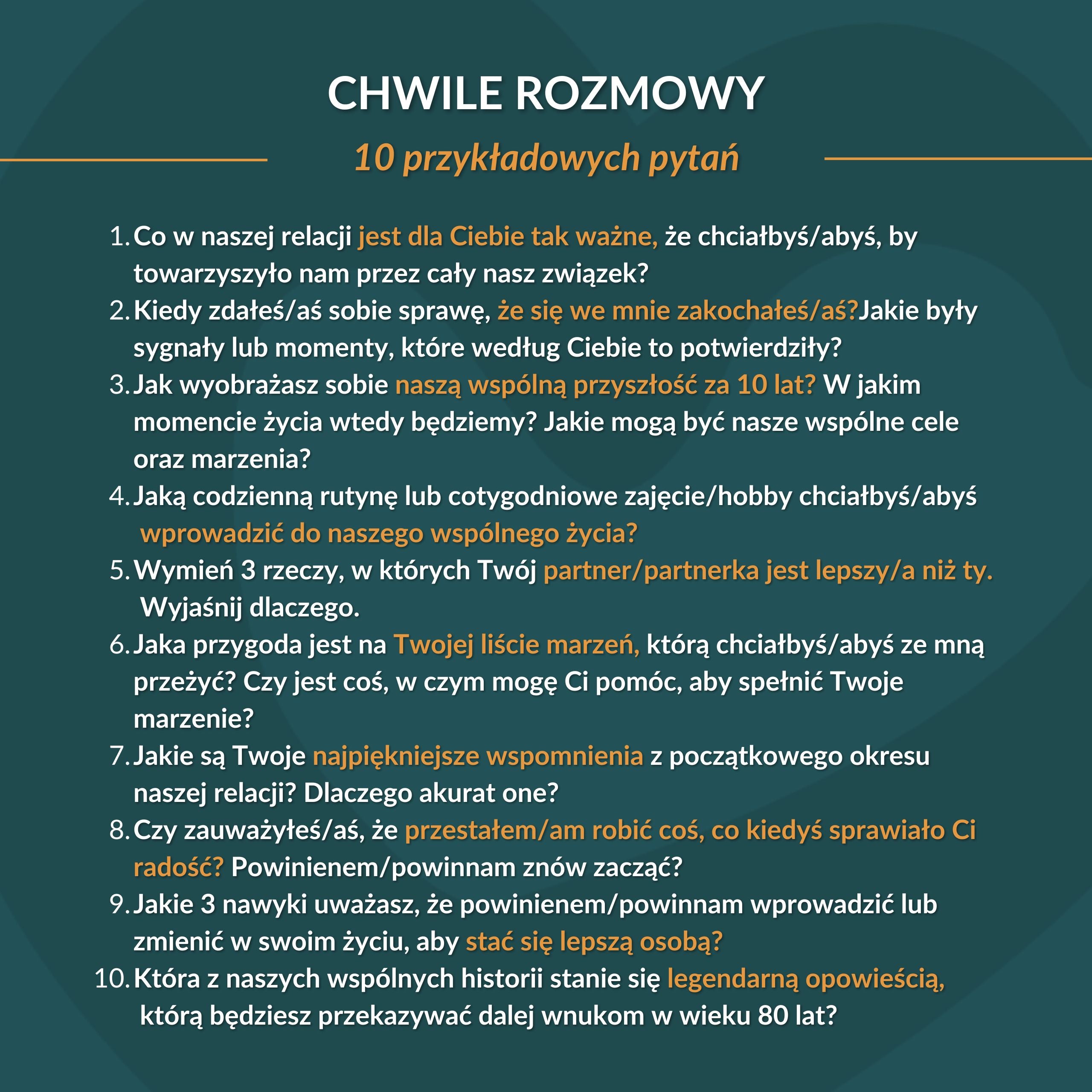 Chwile Rozmowy - Karty z pytaniami dla Par