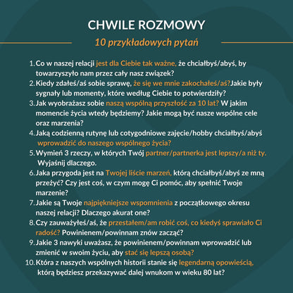 Chwile Rozmowy - Karty z pytaniami dla Par