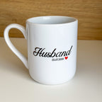 Zestaw kubków dla pary "Husband & Wife" z datą ślubu 330 ml - wersja ANG