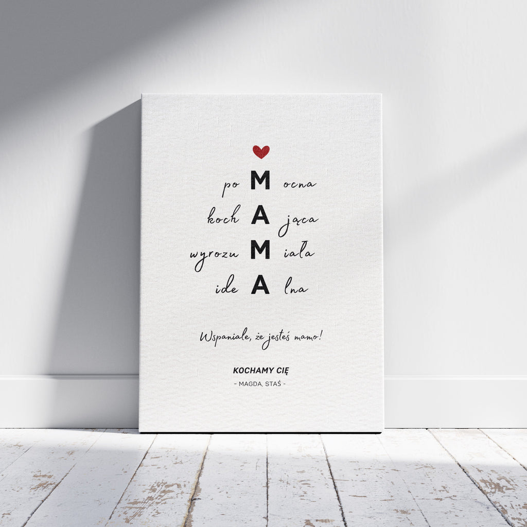 Personalizowany obraz na PŁÓTNIE dla MAMY z IMIONAMI 30x40