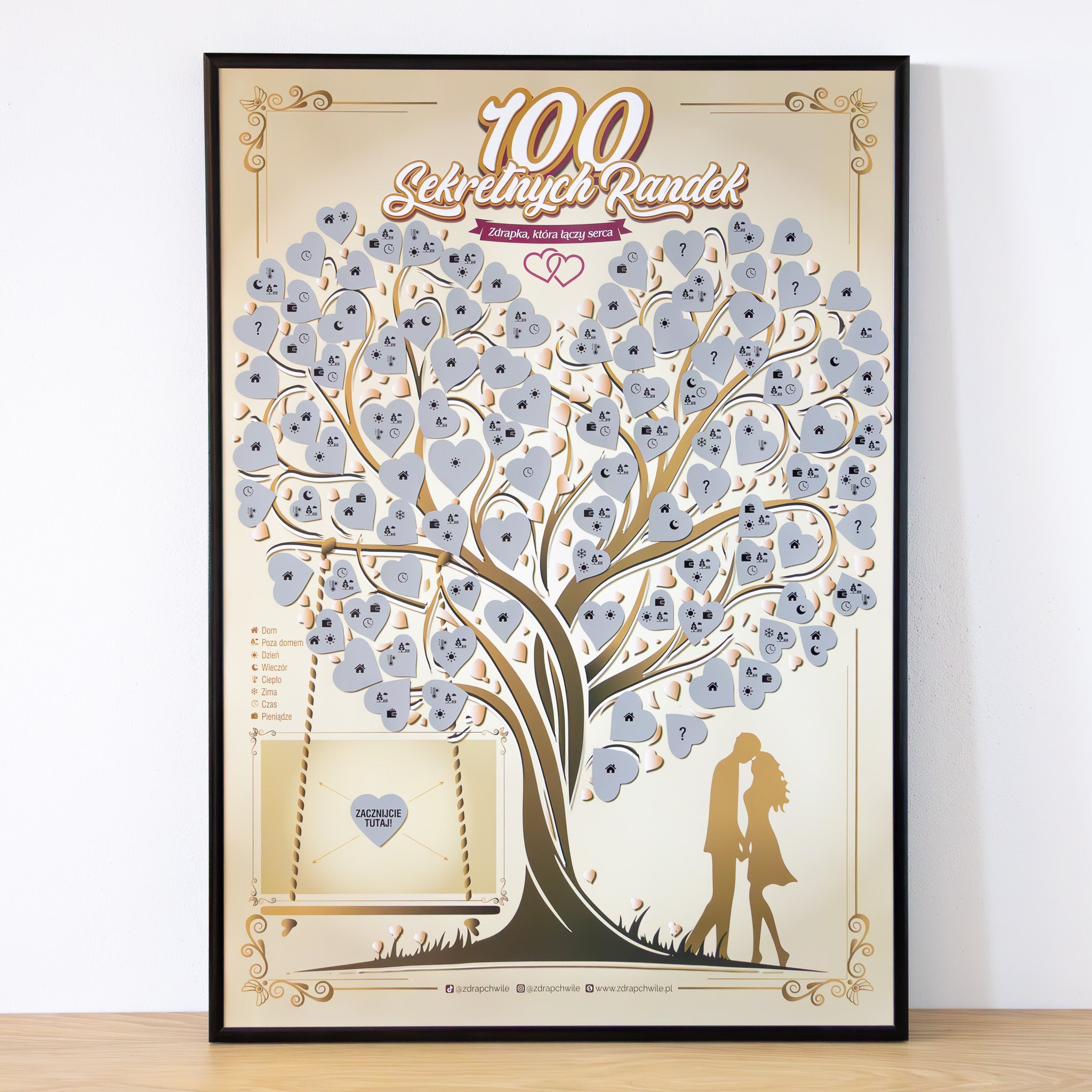 Plakat Zdrapka dla Par - 100 Sekretnych Randek