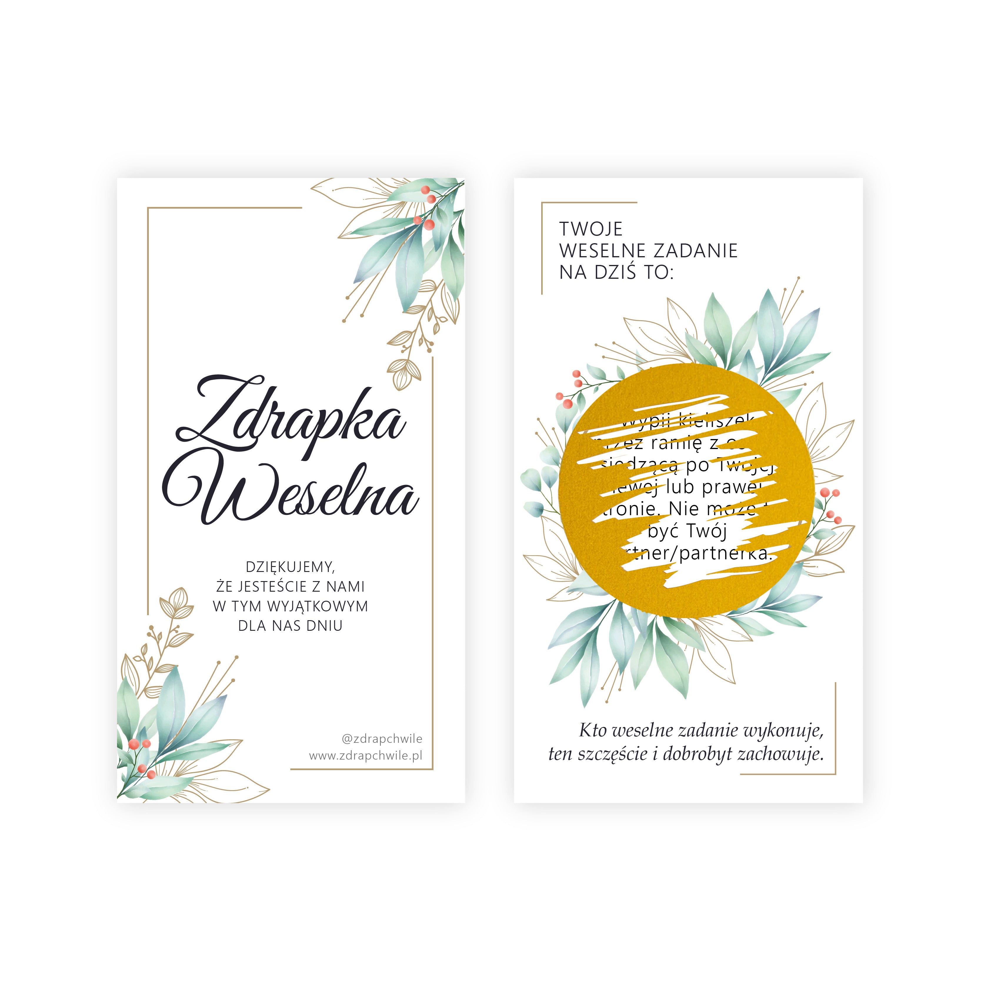 Zdrapki Weselne - Zadania dla Gości Weselnych