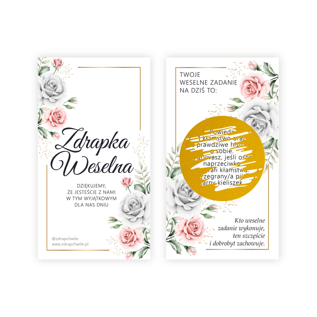 Zdrapki Weselne - Róże