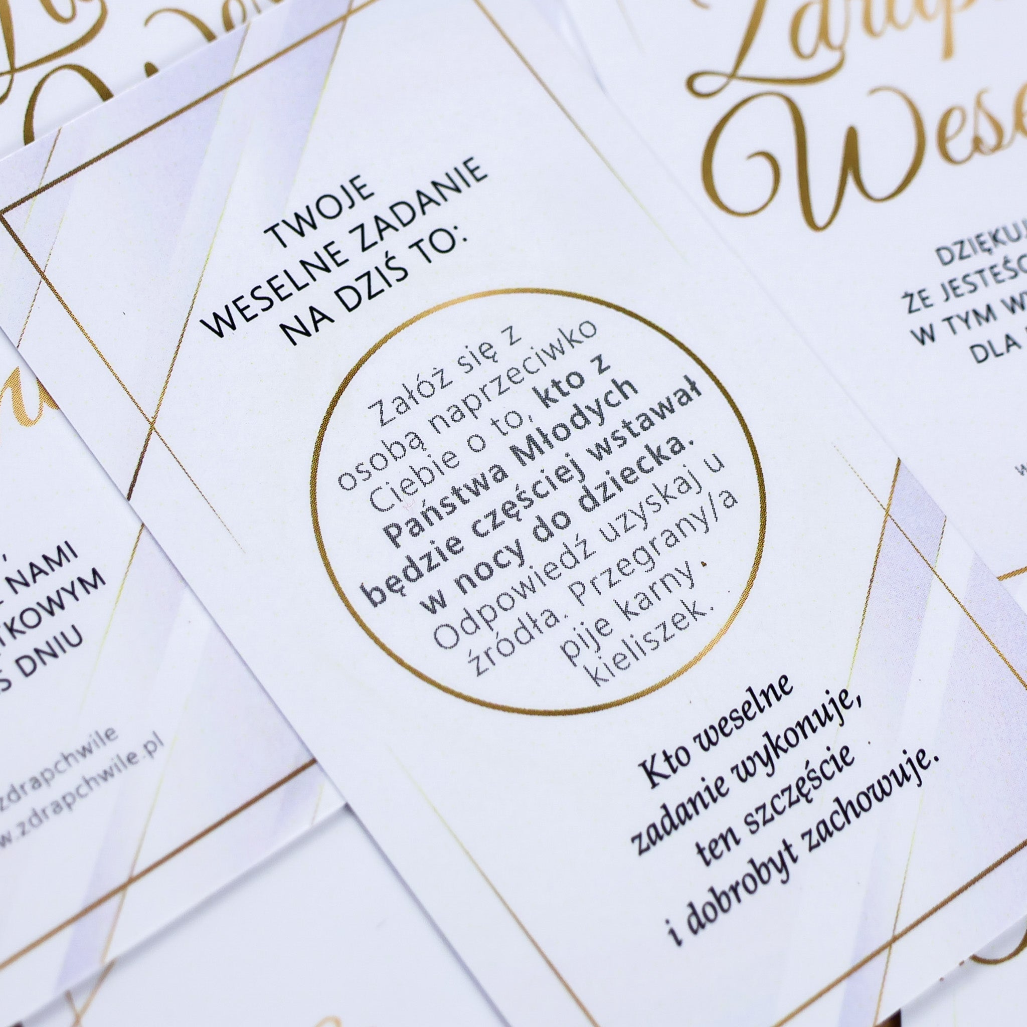 Zdrapki Weselne - Zadania dla Gości Weselnych (GLAMOUR)