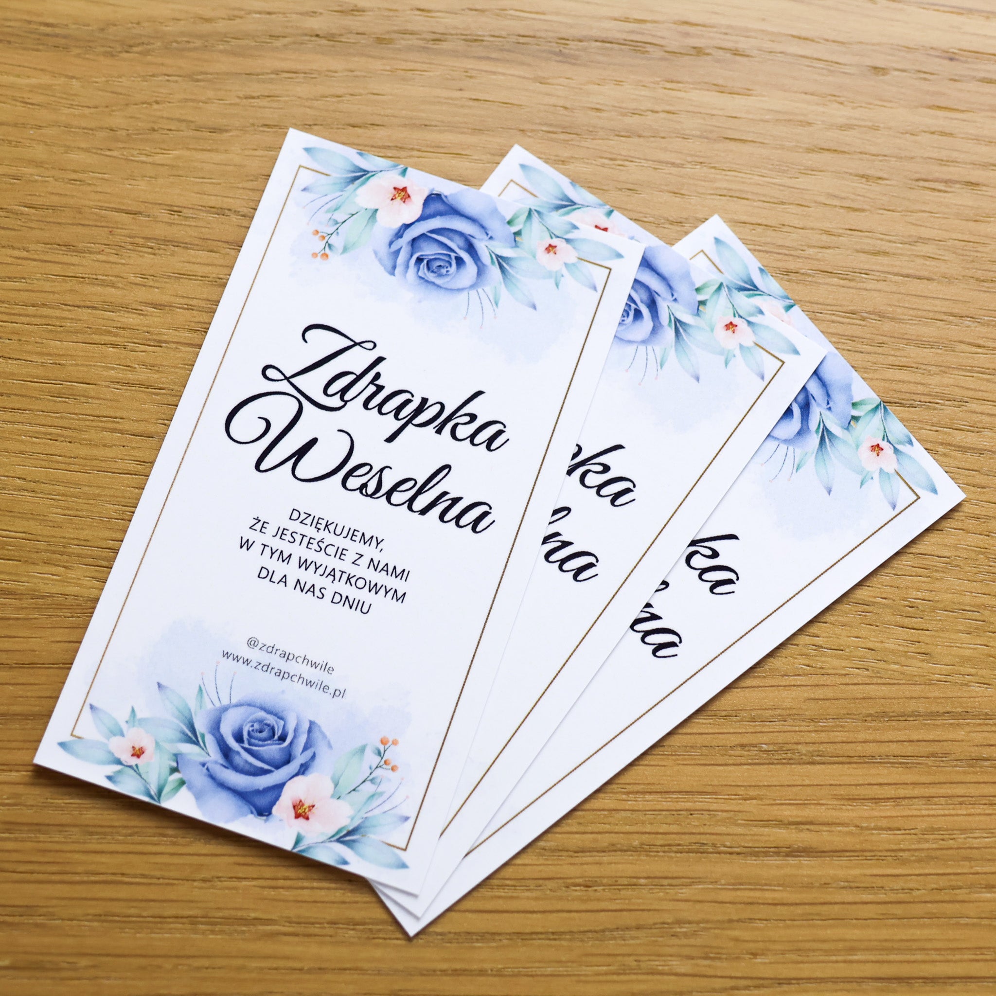 Zdrapki Weselne - Zadania dla Gości Weselnych (NIEBIESKA RÓŻA)