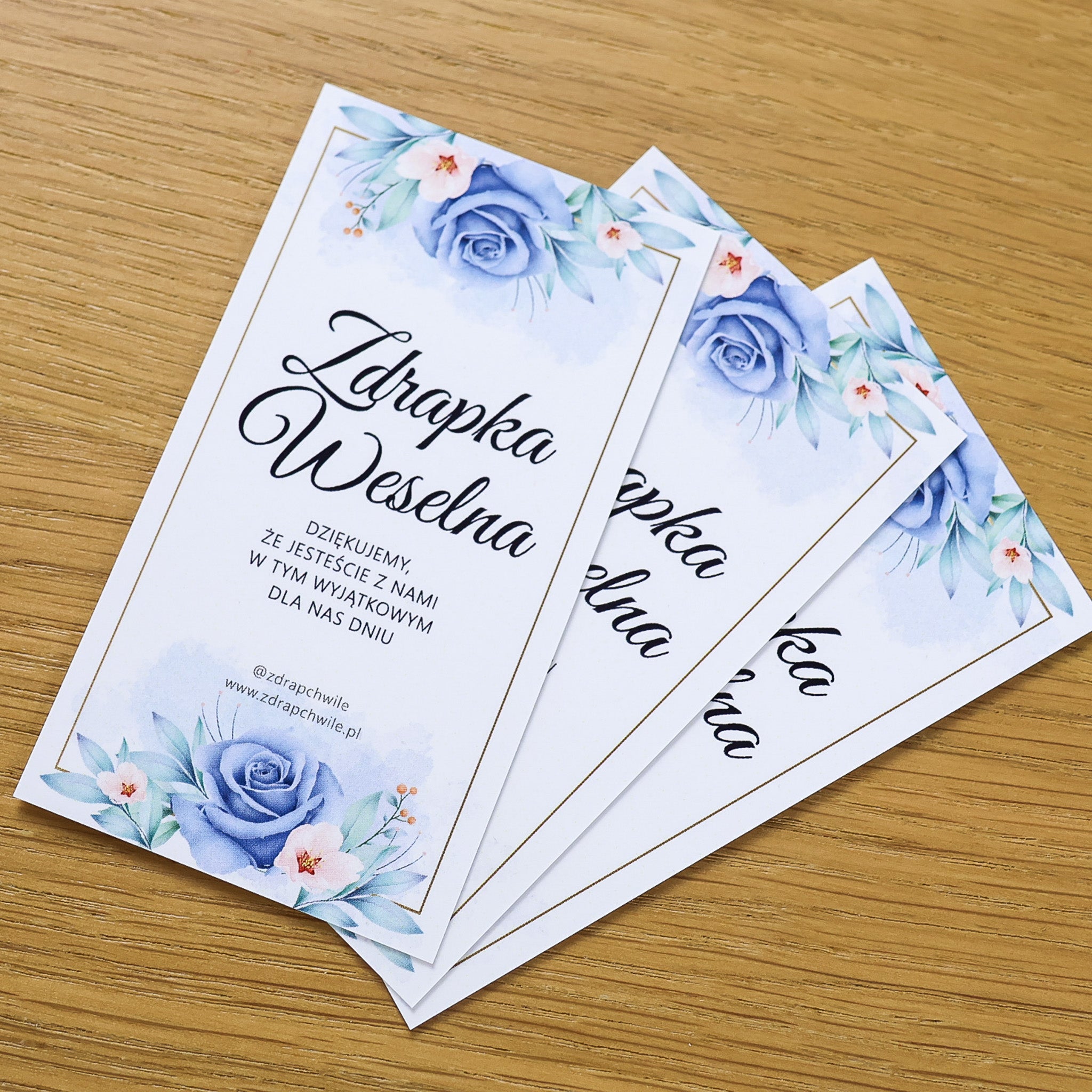 Zdrapki Weselne - Zadania dla Gości Weselnych (NIEBIESKA RÓŻA)