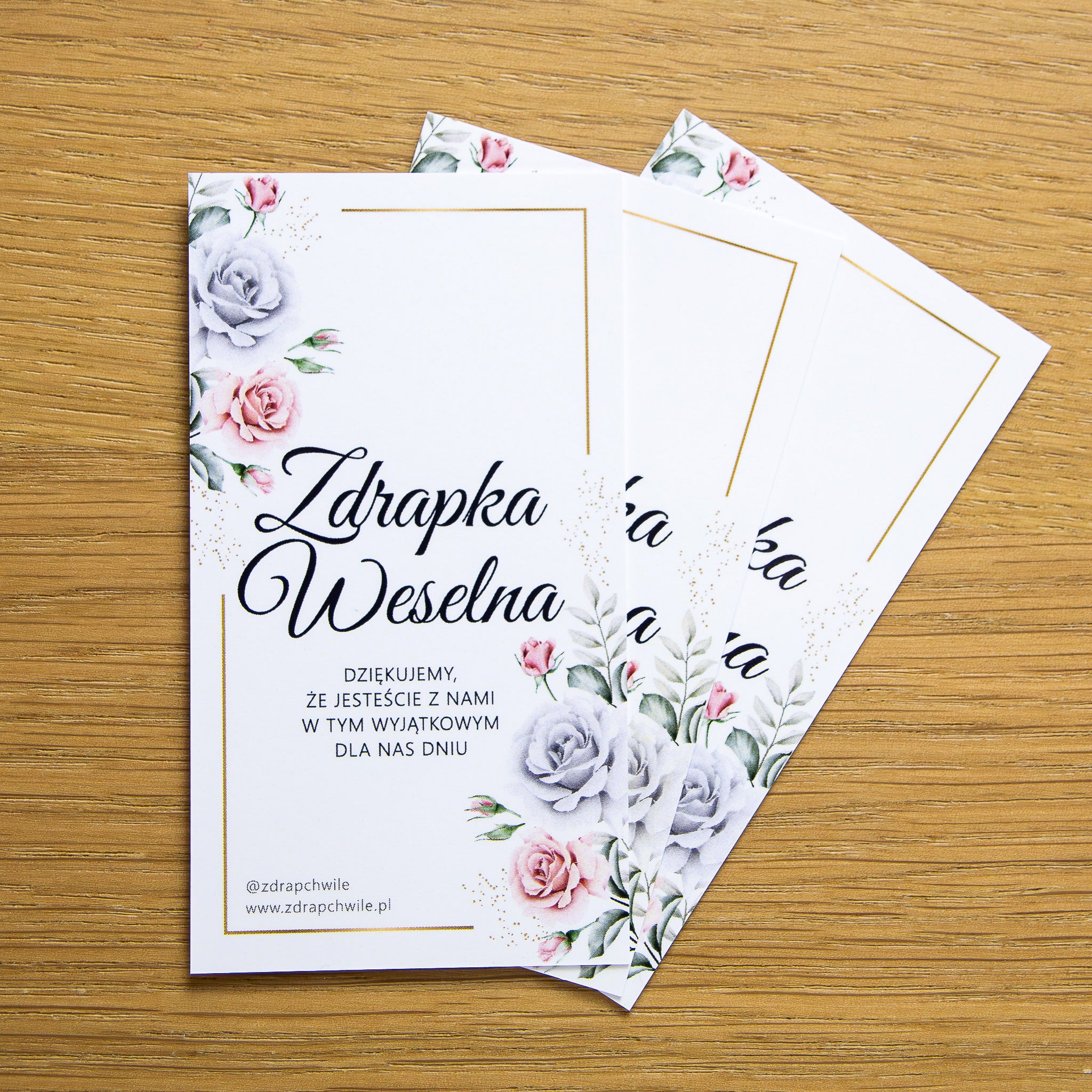 Zdrapki Weselne - Zadania dla Gości Weselnych (RÓŻE)