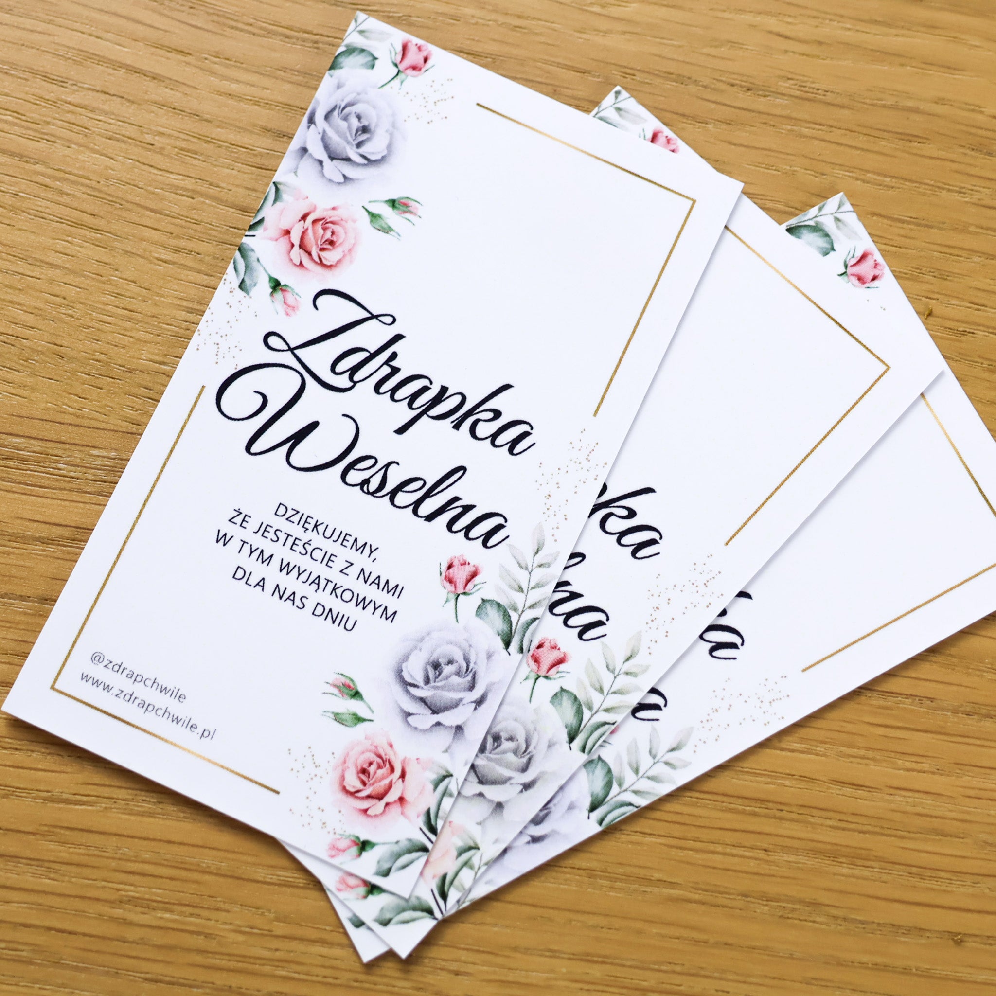 Zdrapki Weselne - Zadania dla Gości Weselnych (RÓŻE)