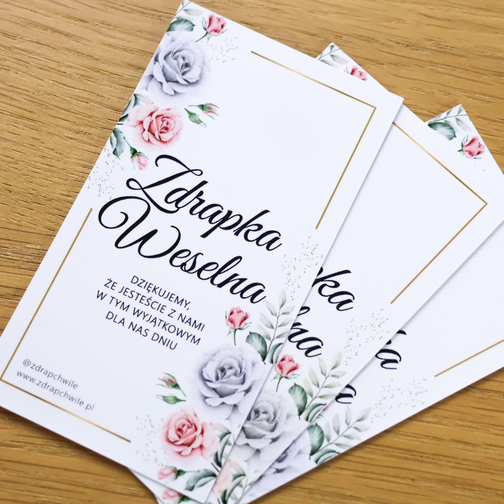 Zdrapki Weselne - Zadania dla Gości Weselnych (RÓŻE)