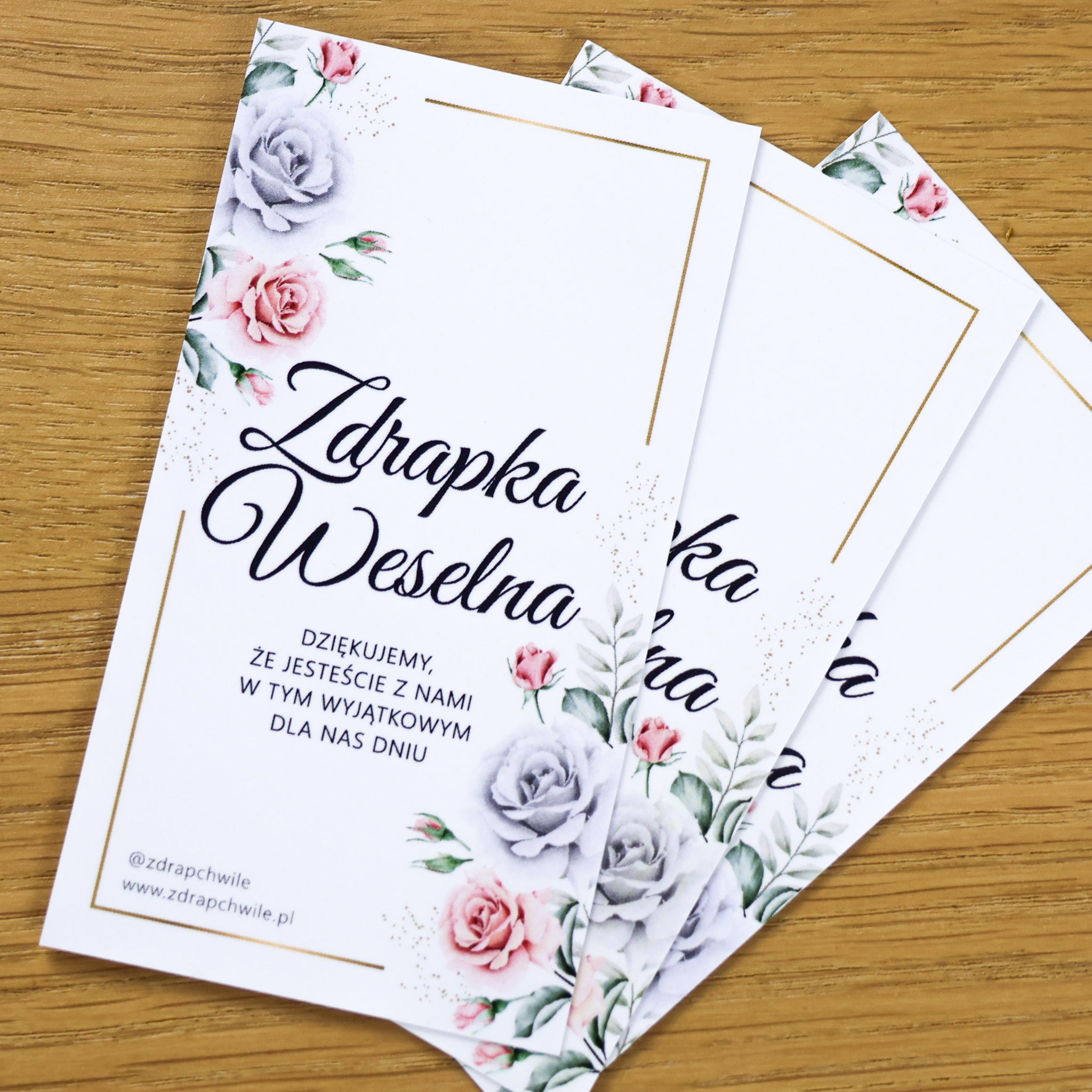 Zdrapki Weselne - Zadania dla Gości Weselnych (RÓŻE)