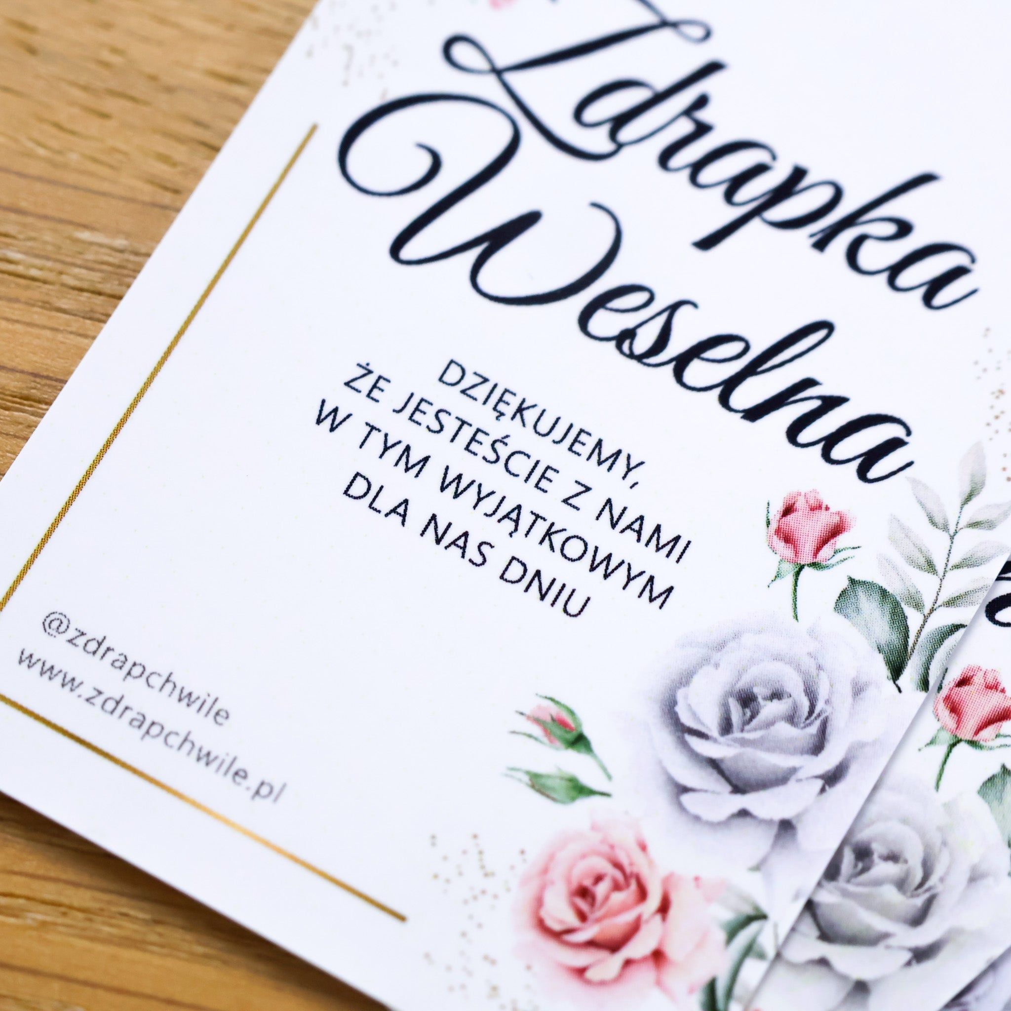 Zdrapki Weselne - Zadania dla Gości Weselnych (RÓŻE)