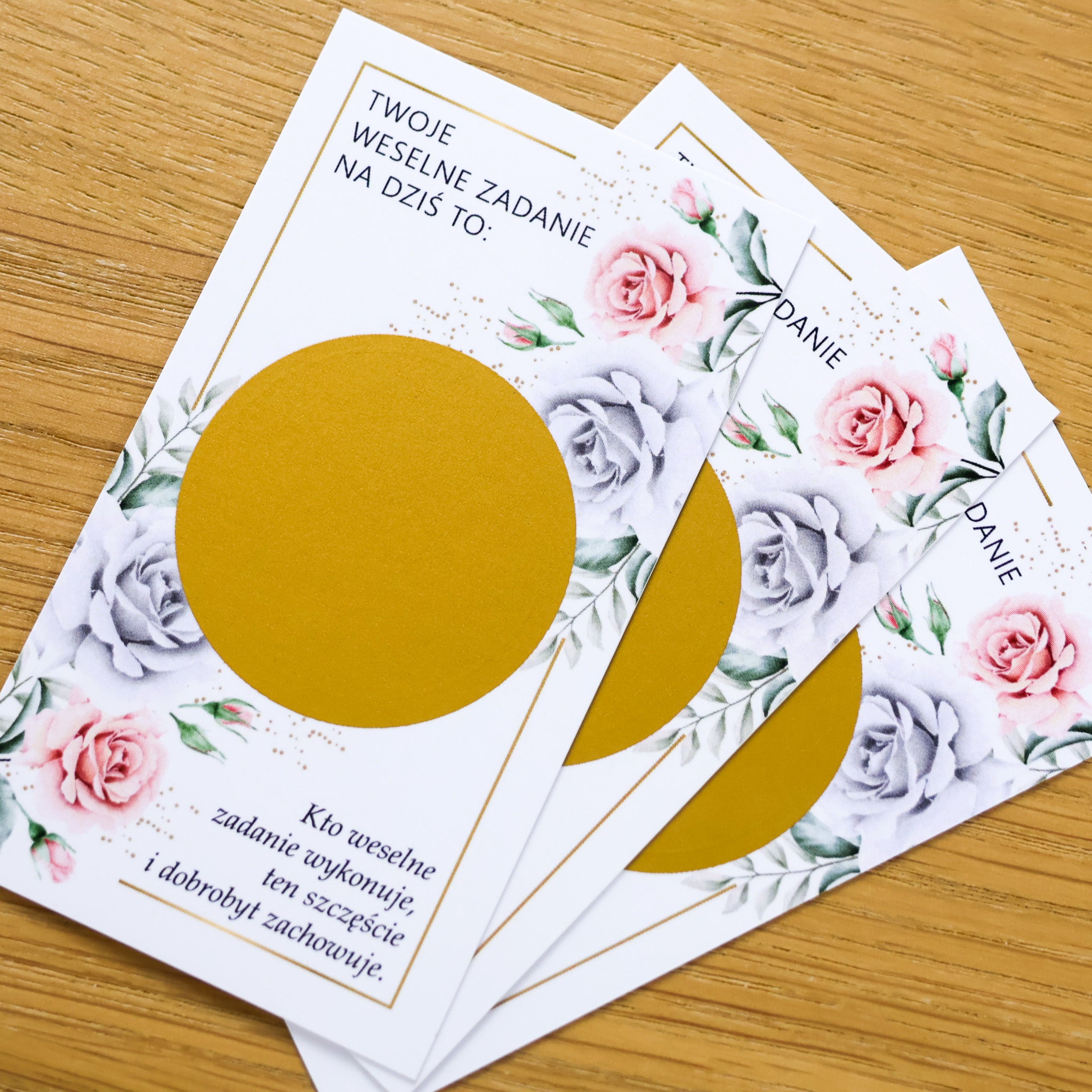 Zdrapki Weselne - Zadania dla Gości Weselnych (RÓŻE)