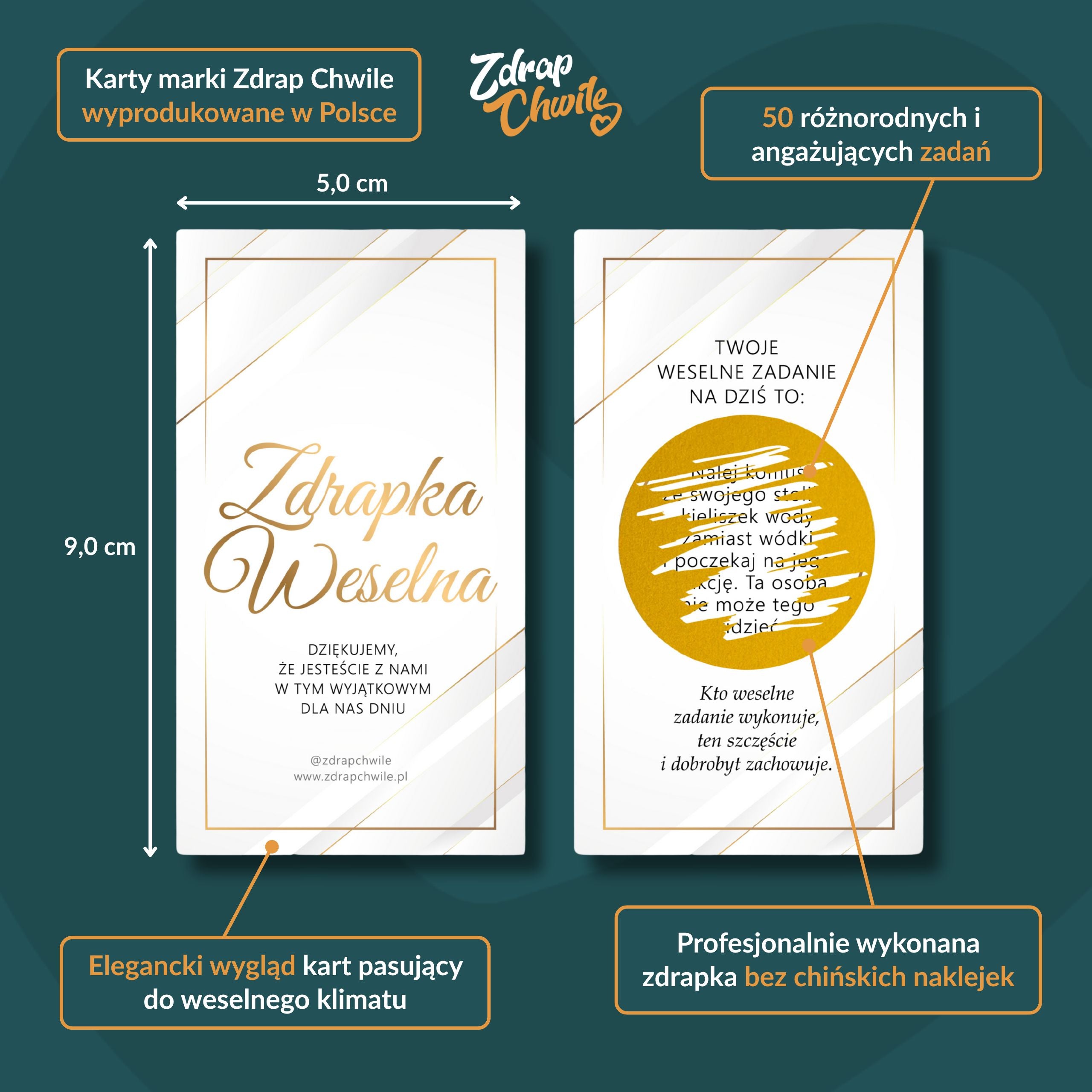 Zdrapki Weselne - Zadania dla Gości Weselnych (GLAMOUR)