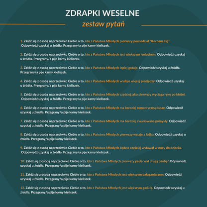 Zdrapki Weselne - Zadania dla Gości Weselnych