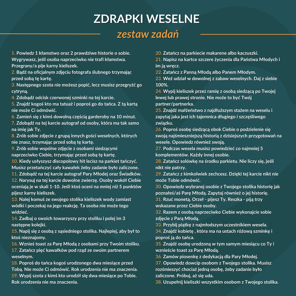 Zdrapki Weselne - Pastele